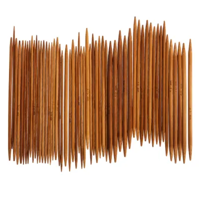 55pcs Double Pointed Knitting Needles Set Weaving Tools Kits Bamboo Circular Knitting Needles Set 13cm for Weave Yarn Projects