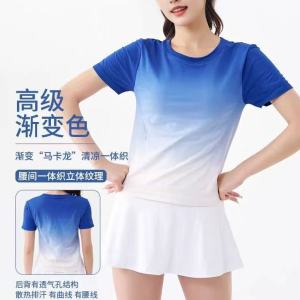 เสื้อยืดกีฬาสำหรับผู้หญิง แขนสั้น ระบายอากาศได้ดี แห้งเร็ว วิ่ง ออกกำลังกาย โยคะ ลำลอง ฤดูร้อน ใหม่ ใส่กลางแจ้ง