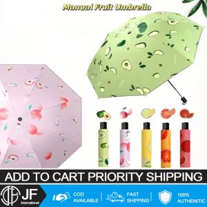 JF 【Buy 1 Get 1】Fruit Umbrella Folding Umbrella Rain Sunscreen UV Protection Sunshade Umbrella heavy rain umbrella windproof【Buy More Save More】