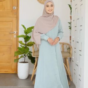 IRNANDA Shofy Dress Gamis Outer Polos Wanita Dewasa Remaja Premium Simple Full Kancing Depan Busui Friendly Adem Lembut Bahan Madeline Size M L XL Daily Dress Home Dress