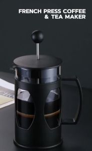 French Press Coffee and Tea Maker with Stainless Steel Filter Hot and Cold Resistant High Quality Tea Coffee Glass Pot