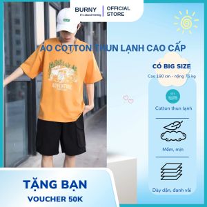 Áo phông nam Cao Cấp cổ tròn áo thun cotton nam co giãn 4 chiều mịn dày dặn mát BURNY