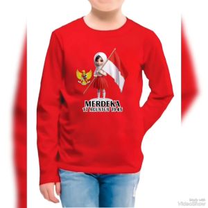 Atasan Kaos HUT RI 17 AGUSTUS Untuk Anak Perempuan Usia 1-12 Thn