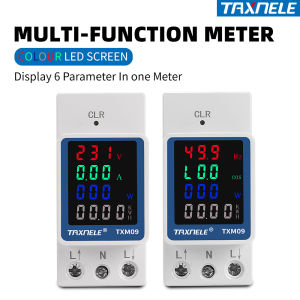 taxnele | 6IN1 AC Monitor 110V 220V 100A Voltage Current Power Factor KWH Electric Energy Meter VOLT AMP Voltmeter Ammeter Frequency