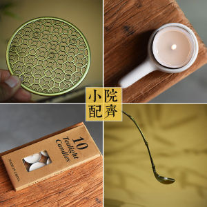 Thick Courtyard Ceramic Candle Holder Tea Ceremony Heat Resistant Incense Candle Fireproof Cotton Tea Cup for Home Use