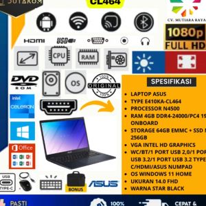 LAPTOP MERK ASUS E410KA-CL464