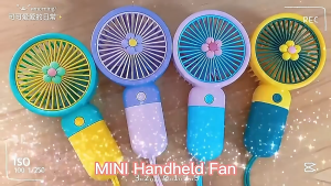 Mini USB Fan-bunga comel boleh dicas semula mudah alih Handheld & Standing Fan untuk rumah luar & perjalanan