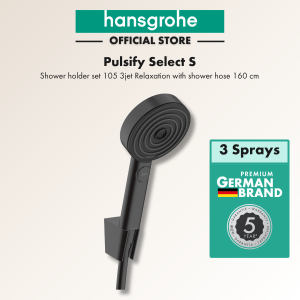 hansgrohe shower holder set Pulsify Select S - 3 sprays with shower holder and shower hose 160cm in Matt Black