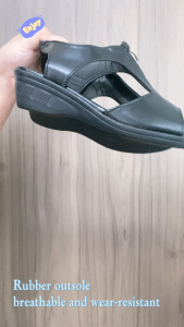 Falimottype)Size 36-41 Womens Fashion Middle Heel Sandal Breathable Slope Heel Wedges Peep Toe School Student Roman Shoes