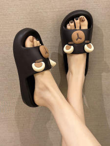 Cute Cartoon Summer Outdoor Indoor Home Bathroom Anti-slip EVA Thick Heel Sandals Womens Flat Roman Style Slippers