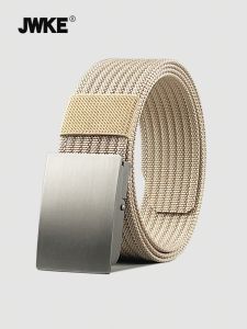 Casual Canvas Belt for Men with Smooth Buckle Jeans Waist Belt Simple Versatile for Young And Middle-aged People