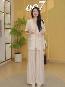 Elegant Single-button Short Sleeve Suit Set