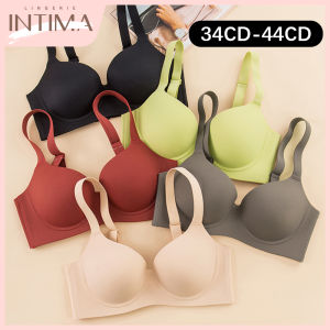 INTIMA CD Cup Full Coverage Plus Size Bra For Women Simple Plain Color Underwire Push Up Underwear Small Breast Freedom Bralette Fat Girls Lingerie