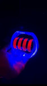 LAMPU DEPAN PROJIE BILED 4 MATA LENSA JAUH DEKAT WHITE/YELLOW CUT OFF PLUS DEVIL UNIVERSAL MOTOR