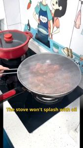 25/29/33Cm Wok Splash-proof Oil Net Cover Kitchen Anti Splatter Screen Mesh Pot Lid Frying Pan Cooking Tools Kitchen Gadget