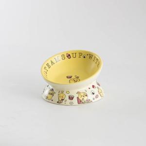 Cute Cartoon Cat Bowl Ceramic Slow Feeder Pet Supplies Neck Protection Elevated Tray Dog Bowl Cat Water Bowl Universal