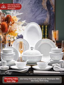 mornenjoy | Glaze Underneath Color High Quality Porcelain Bowl Plate Set
