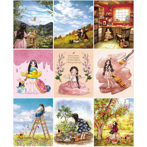 BILIBILI | Cartoon Girl Diamond Painting Kit for Girls Bedroom Decoration DIY Full Drill Canvas Handmade Embroidery Cross Stitch Style Art