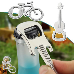 Creative Guitar Beer Bottle Opener Stainless Steel Metal Home Ornaments Bicycle Beer Bottle Opener for Men and Dad Gifts