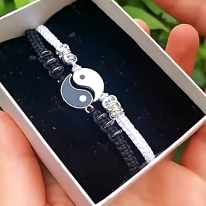 2pcs Couple Bracelet Friendship Best Friend Bracelets Yin Yang Tai Chi Necklace Bracelet Jewelry Set