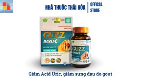 Guzz Max - Giảm đau do Gout giảm Acid Uric trong máu - Giảm đau khớp viêm khớp sưng khớp do gout. Hộp 30 viên