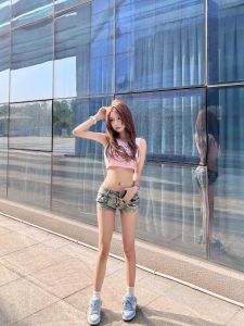 เซ็กซี่ สลิมฟิต เดนิม กางเกงขาสั้น ผู้หญิง ฤดูร้อน ใหม่ต่ํา เอว Contouring ร้อน กางเกง สูง เอว ล้างสไตล์ ซิป ปิด กางเกงยีนส์