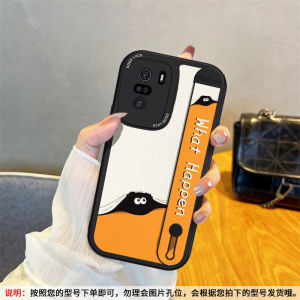 Redmi K40Pro Game Enhanced Version Silicone Phone Case with Wristband Men Women Full Cover Protective Shell Anti-fall Cartoon Soft Silicon