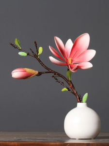 New Chinese Style Magnolia Artificial Flower Ceramic Vase Set Living Room Dining Table Decorative Flower Ornaments Tabletop Arrangement