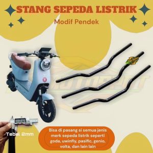 Stang sepeda listrik modif pendek ceper tebal 2mm