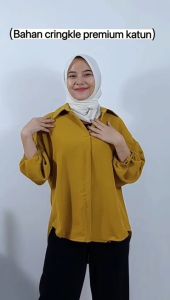 KEMEJA BLOUSE WANITA CLAUDY VARIASI KANCING BELAKANG LENGAN BALON CRINKLE KATUN GL FASHION