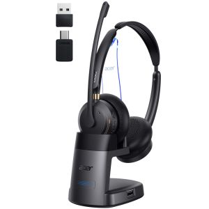 Acer | Acer Wireless Headset with Mic for Work Bluetooth 5.3 & 2.4G Headset for Clear Call & Meeting Work Headset with Charge Stand