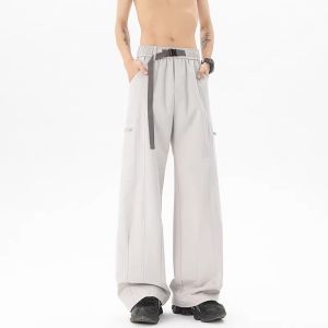 Quần Ống Đứng Thường Ngày Mùa Hè Cho Nam Cạp Vừa Quần Ống Rộng Co Giãn Thoải Mái Màu Trơn Quần Đi Làm Màu Tím Dopamine