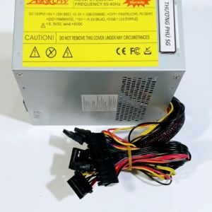 Nguồn máy tính Arrow 500W Fan 8Cm Đầu cắm nguồn: 24 Pin (20 + 4 Pin) nguồn CPU 4 Pin 2 SATA 2 ATA.