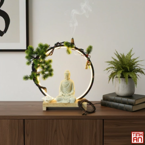 Thác Khói Phong Thuỷ Tiểu Cảnh Trầm Hương Phật Tự Kết Già Thiền An Shop Decor Không Gian Sống.