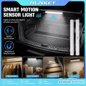 HLINKEY USB Re-chargeable LED Sensor Light Mag-netic Bar Lamp for Car Interior Home Camping Touch Night Light