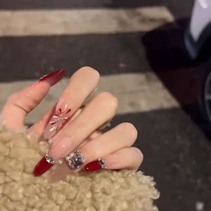 Handmade Cat Eye Butterfly Nail Art Wearable Fake Nails Gentle Color Series New Years Pure Handmade High End Beauty Tools