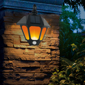 JeeYee Lampu Solar Luar Rumah Terang Solar Wall Light LED Outdoor Solar Lamp Advanced Motion Sensor Light Sunlight Wall Light For Garden Courtyard Decoration Lights 太阳能户外壁灯火焰灯