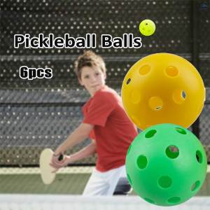 6Pcs 40 Holes Pickleball Balls - Outdoor Courts