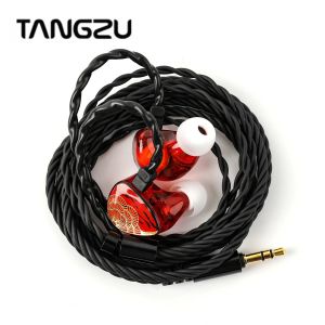 TANGZU & HBB XUAN NV Earphones Dual Dynamic Driver Studio Monitor Audiophile Stereo Bass Headphones with 0.78mm Detachable Cable