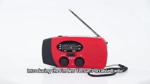 Multifunctional Portable Radio Hand Crank Solar Power FM AM WB NOAA Weather Radio Emergency LED Flashlight Power Bank