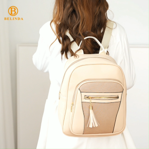 BELINDA Backpack For Women PU Leather Waterproof Korean Fashion Ladies Girl College School Bag M4014
