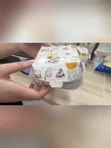 100Pcs Hamburger Box Folding Fast Food Print Burger Box Burger Wrapper for Sandwiches Fried Chicken Food Packaging