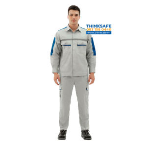 Quần áo bảo hộ lao động PR02 áo lao động kỹ sư công nhân có túi hộp thoải mái thoáng mát thấm hút mồ hôi Thinksafe