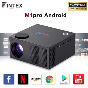 【🥇13000 Lumens/1080P】Fintex M1pro Native 1080P Full HD 4K Android 10.0 Projector Portable Beamer 13000 Lumens  600ANS Auto Keystone Home Cinema Classroom OfficeWiFi Wireless Mirror ScreenBluetooth，HMDI，YoutubeNetfilixmobile tv