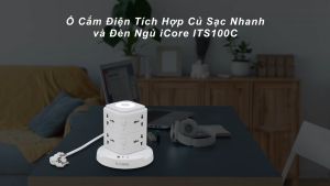 Ổ Cắm Điện Tích Hợp Củ Sạc Nhanh và Đèn Ngủ iCore ITS100C
