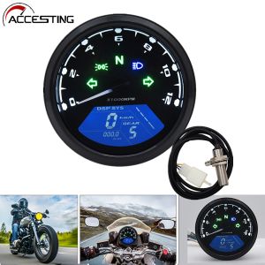 1-4 สูบมาตรวัด LCD เพื่อมอเตอร์ไซด์รถจักรยานยนต์ดิจิตัลใหม่ ระยะทาง 12000 รอบต่อนาที