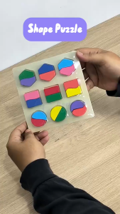ZAN Toys Shape Puzzle Mainan Puzzle Kayu / mainan Edukasi - 3D Montessori Geometric / Mainan Anak Anak / Puzzle Kayu / Puzzle Anak