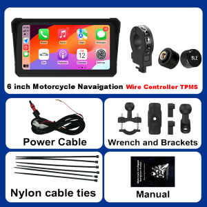 Icreative 6 Inch Smart Motorcycle Portable Display Screen Multimedia Player Wireless CarPlay Android Auto Navigation GPS Monitor