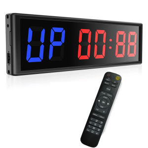 Fitness Training Gym Timer Interval Timer Clock 2.3" Digits LED Down/Up Clock Stopwatch with Remote Control Tabata EMOM MMA