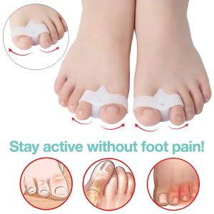 Yuoo นิ้วโป้งรองที่คั่นนิ้วเท้าซิลิโคน1 - 1คู่แก้ไขผ้ายืดผมซิลิโคนคั่นนิ้วกันหกนิ้วเครื่อมือ ผ้าที่ดูแลเท้า